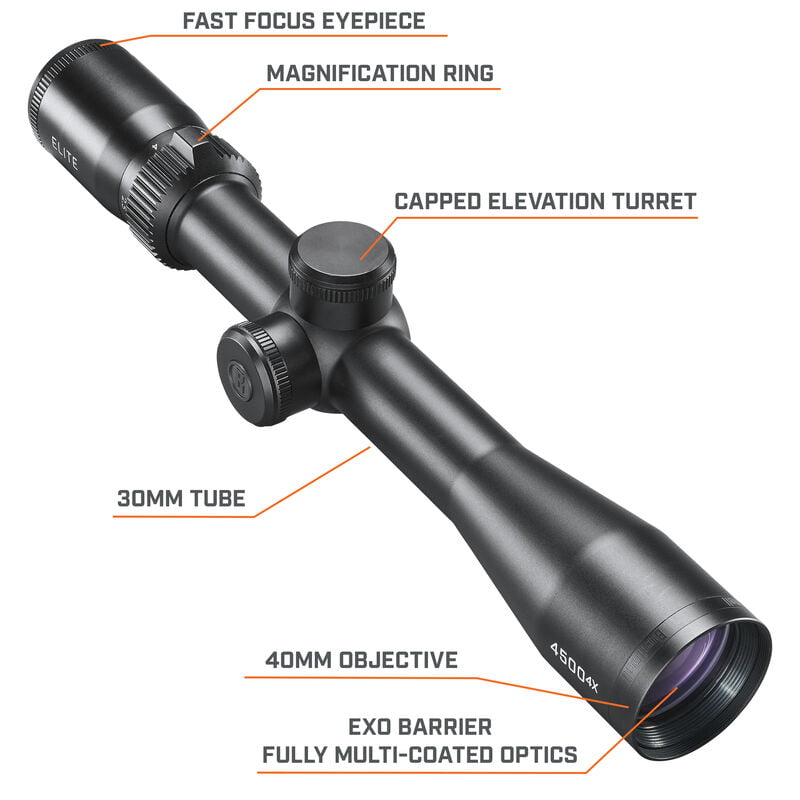 REL2104BS3_Elite_Riflescope_Context_2Callouts ELITE 4500 2.5-10X40 RIFLESCOPE MULTI-X - Image 4
