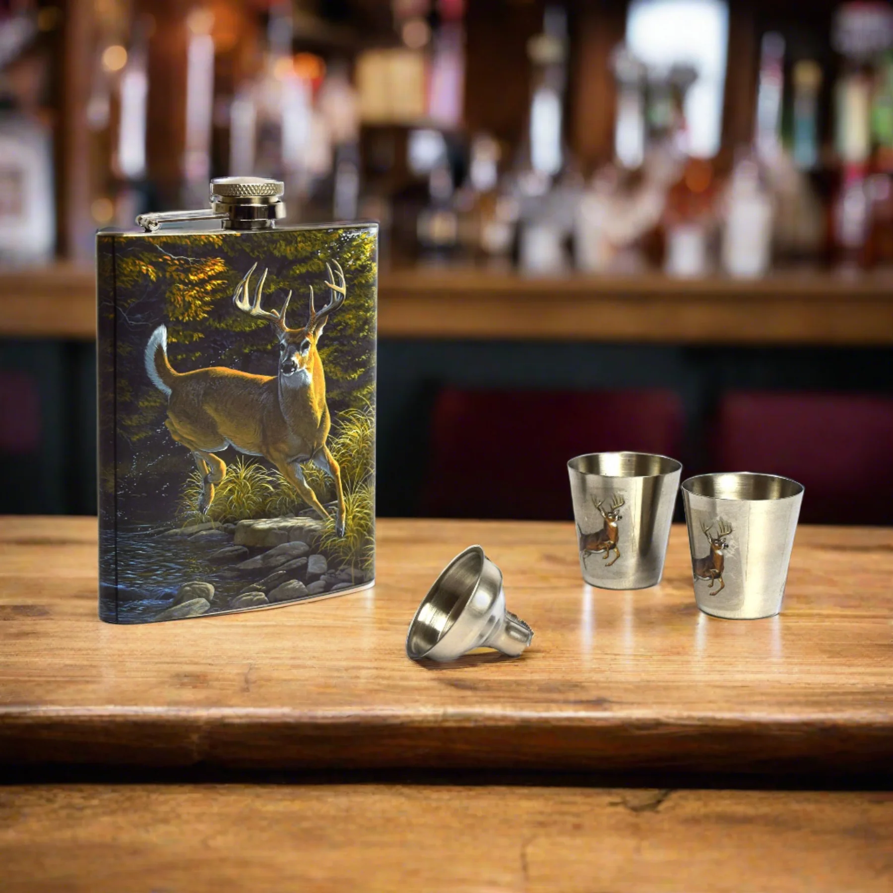 988 FLASK AND SHOT SET - (Deer-Camo) - Image 2